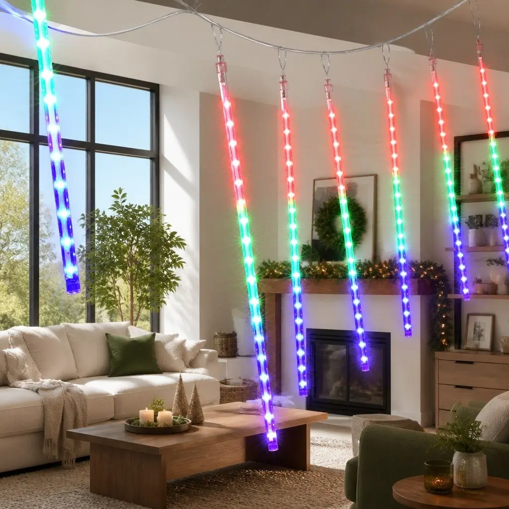 Christmas Icicle Shower Lights 7M 288 LED Multicolour Indoor Outdoor Decoration