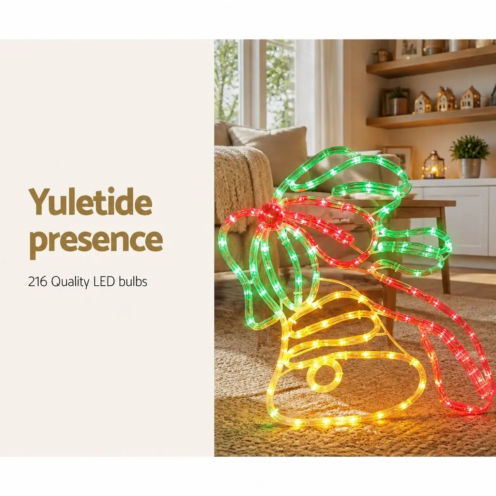 Multicoloured LED Christmas Bell Lights 0.76M Indoor Outdoor Decorations 216 Bulbs UV Resistant Water Resistant All Weather
