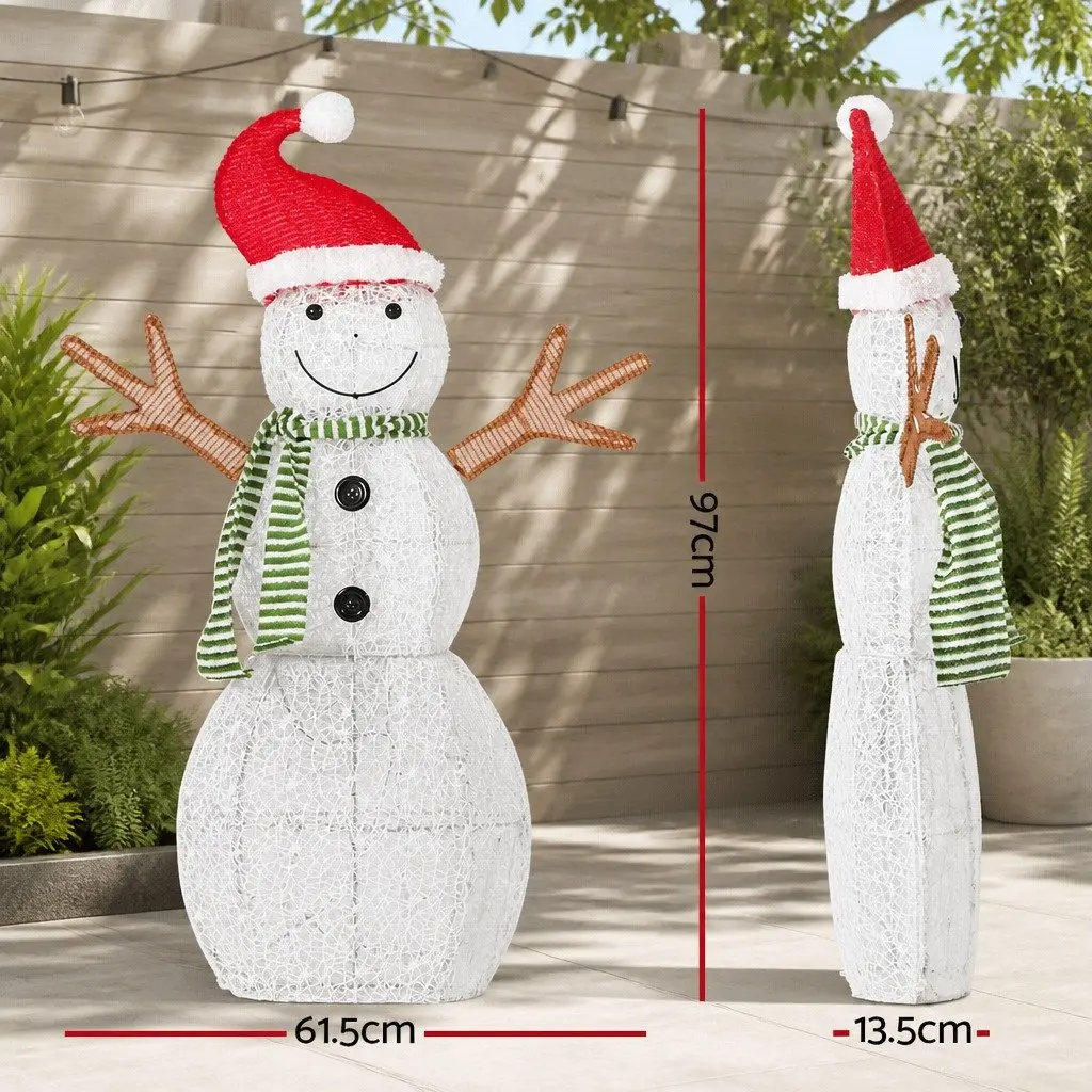 Christmas Snowman LED Lights 0.97M 80 Warm-White Bulbs Outdoor Indoor Decoration