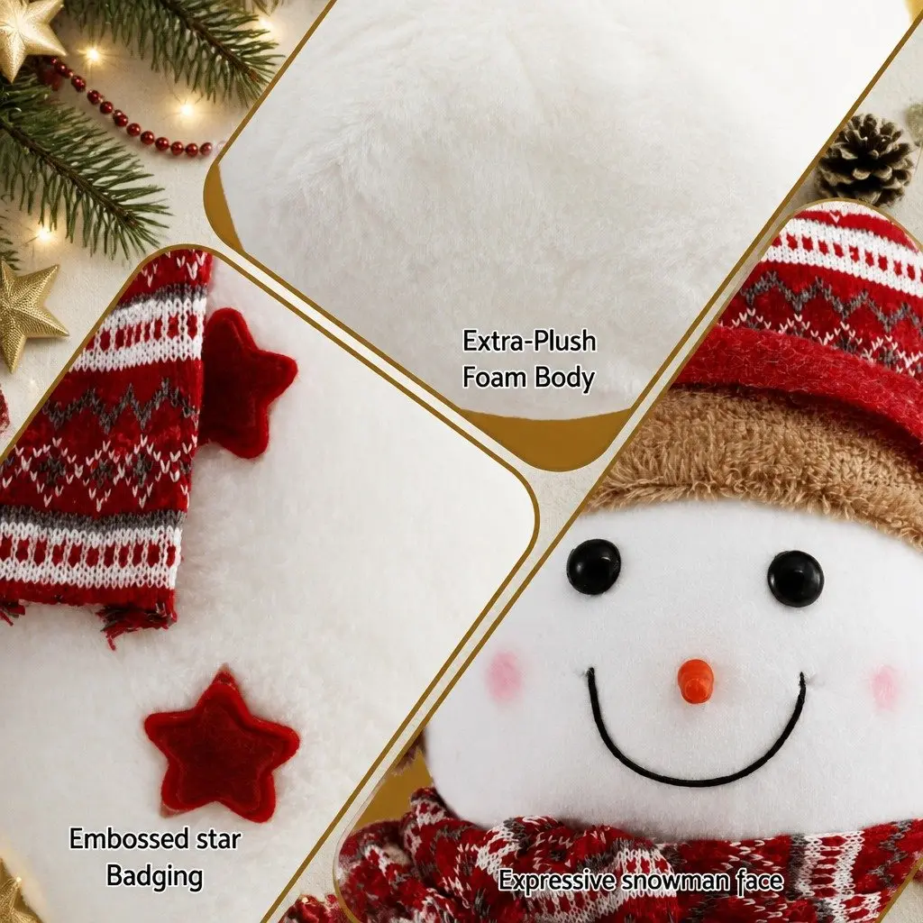 Christmas Snowman Plush Ornament Handicraft Party Decorations 45cm Festive Decor