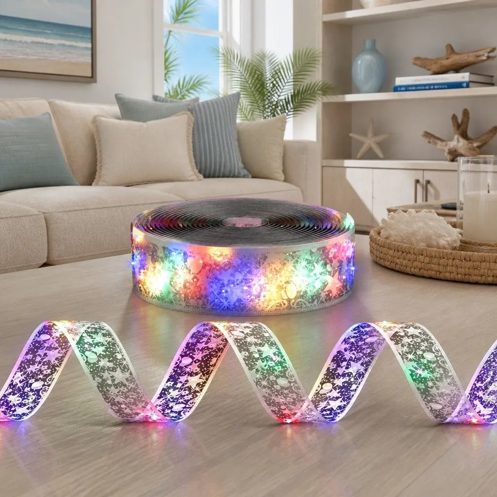 Christmas Lights 20M 200 LED Multicolour Silver Ribbon Indoor Outdoor Decoration