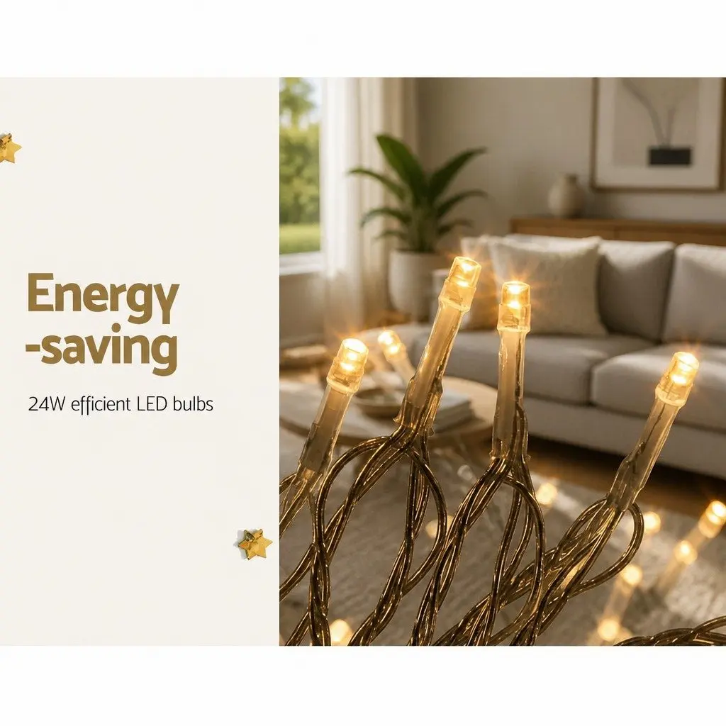 100M String Lights Indoor Outdoor Warm White LED 500 Bulbs Eight Lighting Modes