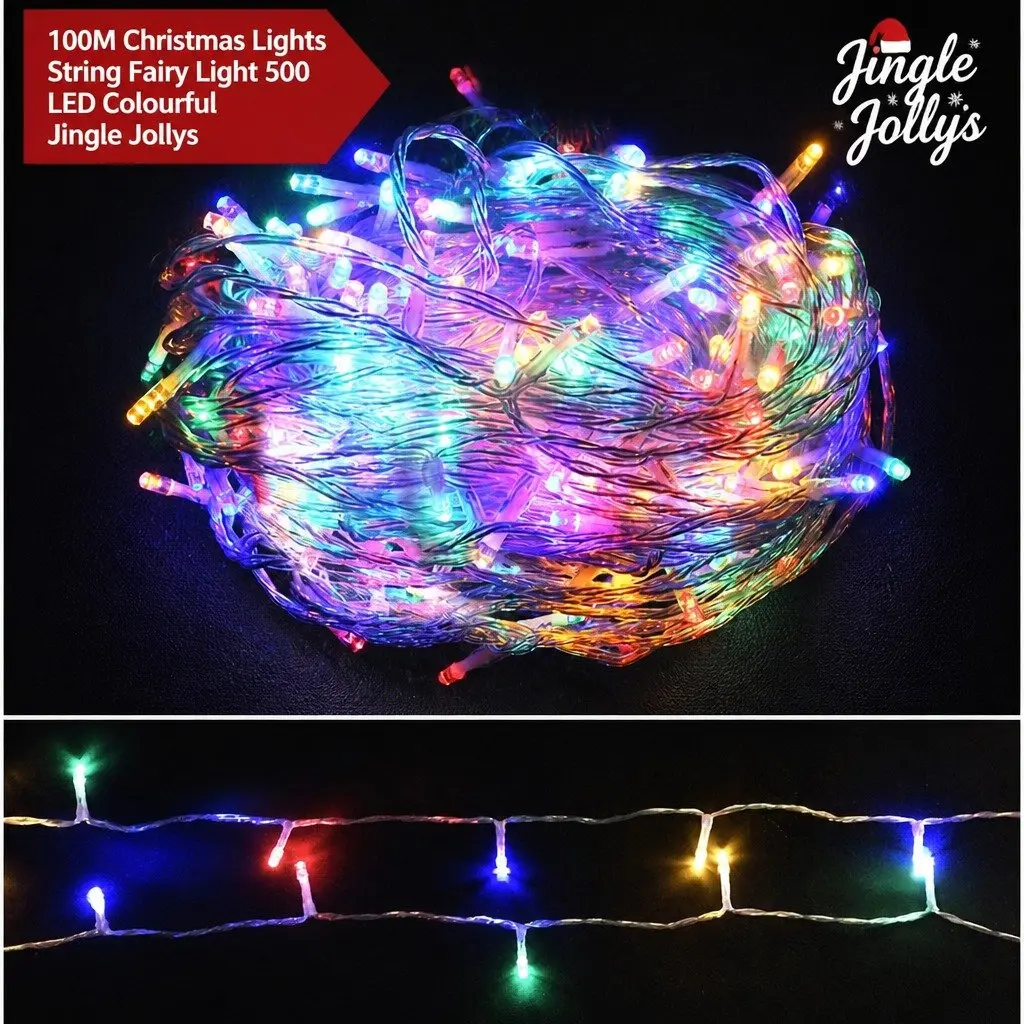 Christmas String Lights 50M 500 LED Multi-Coloured Outdoor Indoor Lights