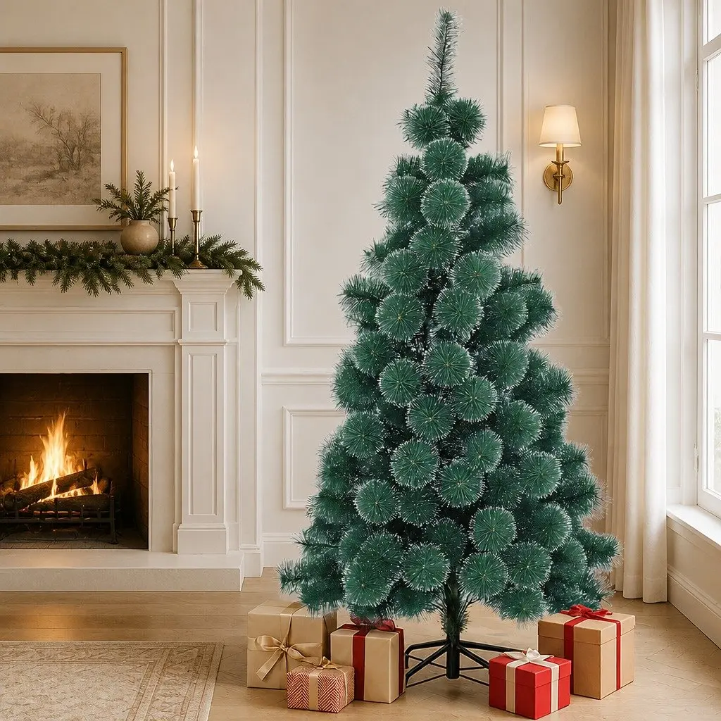 Artificial Christmas Tree 210cm Snow-Tipped Green Pine Needle Full 320 Tips