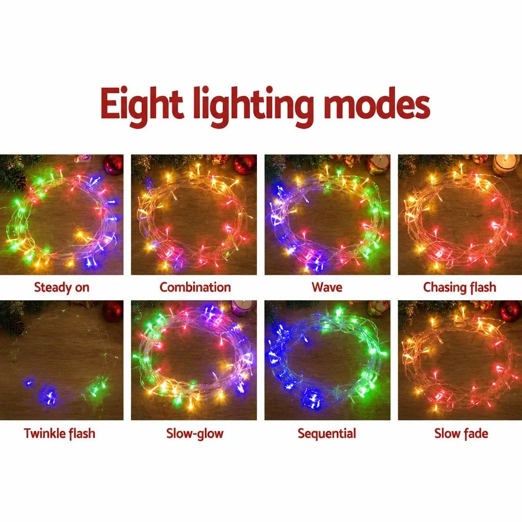 Christmas Icicle Lights 32M 960 LED Solar Powered Outdoor Decoration with Eight Lighting Modes