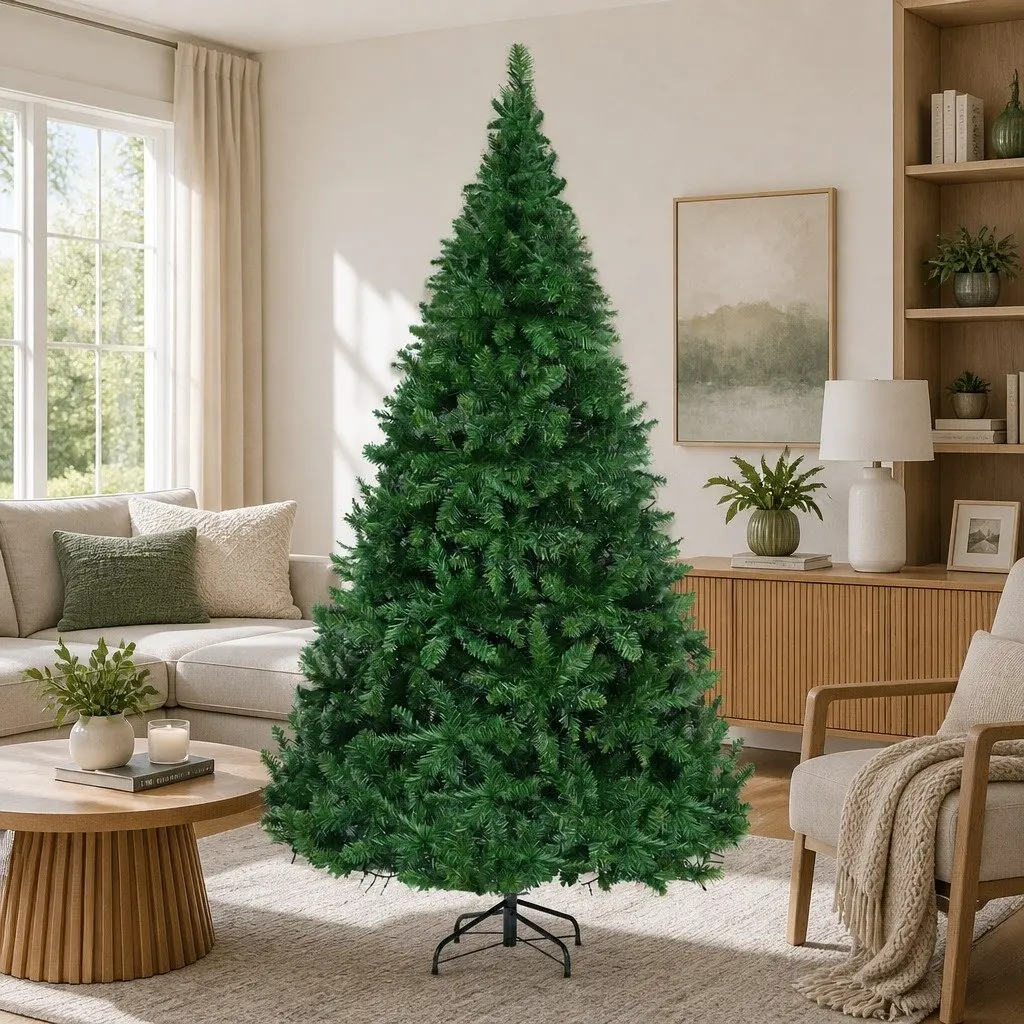 Christmas Tree 2.4m 8FT Pre-lit Green Fir Tree with 1488 LEDs for Home Decor