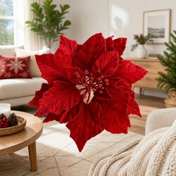 Enhance Your Holiday Decor with 14 Red Poinsettia Flowers