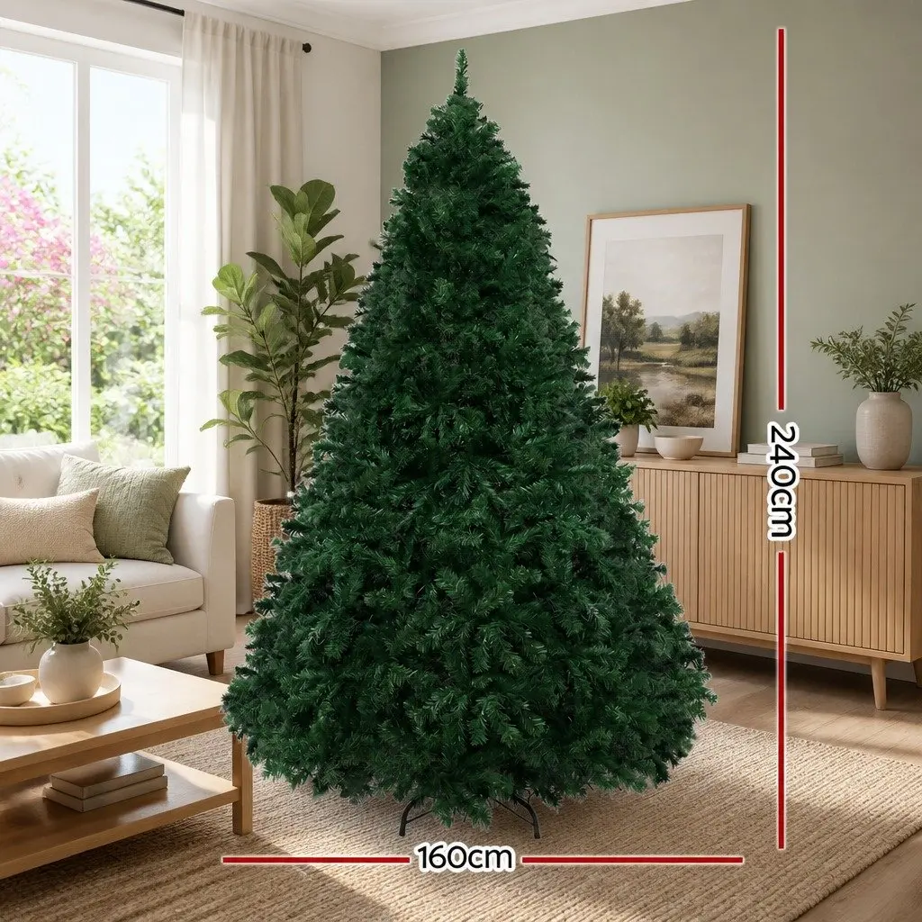 Christmas Tree 2.4M Pre-Lit Multi Colour LED 8 Light Mode 8FT