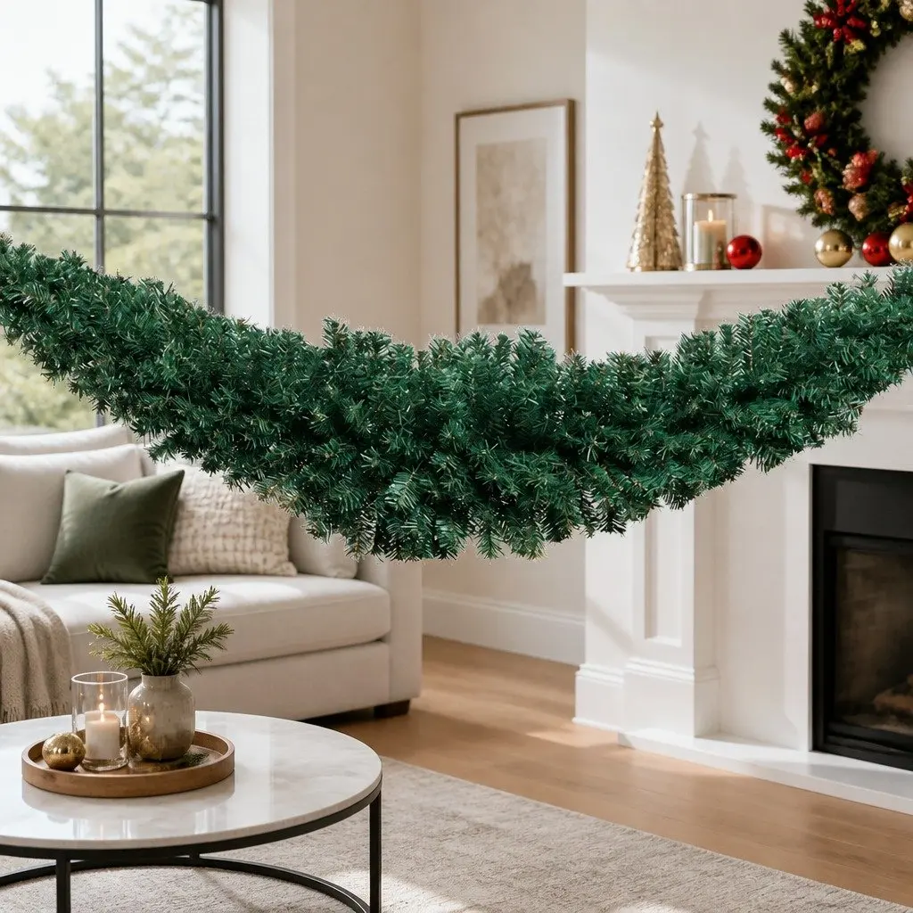 Christmas Garland 2.4m Evergreen Indoor Outdoor Decoration Non-toxic PVC