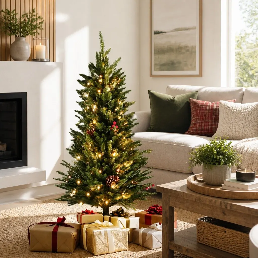 Mini Christmas Tree 90cm LED Warm White Lights Tabletop Decoration