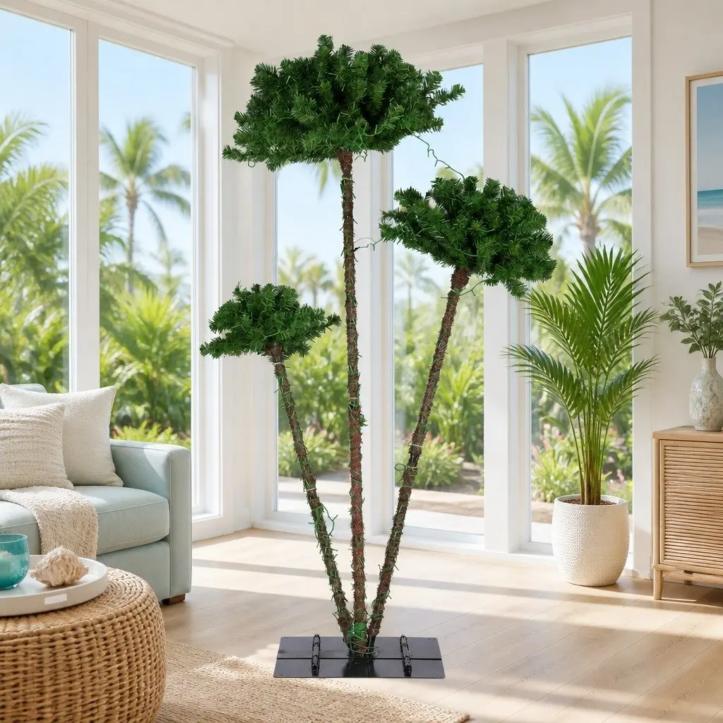 LED Christmas Palm Tree 3-in-1 1.2M 1.5M 1.8M Warm LED Light Indoor Outdoor Decor