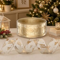 Elevate Your Space with 20M Gold Christmas Tree Ribbon