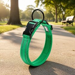 XS Green Reflective Dog Collar for Safety and Comfort