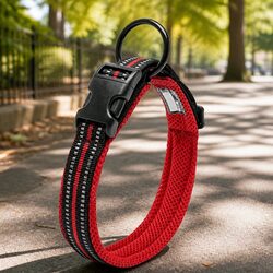 Reflective Red Dog Collar - Improve Your Pet's Safety 2XS