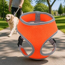 Adjustable XL Orange Dog Harness for Outdoor Adventures