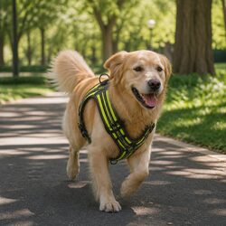 Sports Dog Harness No Pull Reflective Neon Yellow XS Medium Large Extra Chest