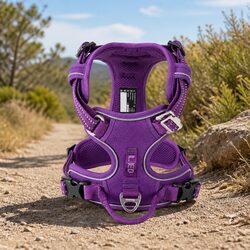 No Pull Dog Harness XS Purple Reflective Breathable Mesh Adventurer Pet Walking