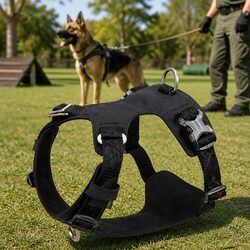 Dog Harness Lightweight XL Black Tactical Training Pet Harness Waterproof