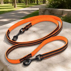 Multi-Function Dog Lead Long Leash Traffic Training Hands Free Tether Orange