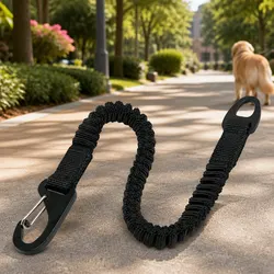 Bungee Leash Extension Black Medium Shock Absorbing Attachment Accessory