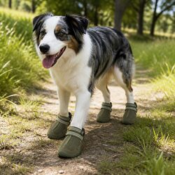 Dog Shoes Weatherproof Booties Reflective Ankle Straps Outdoor Pet Paw