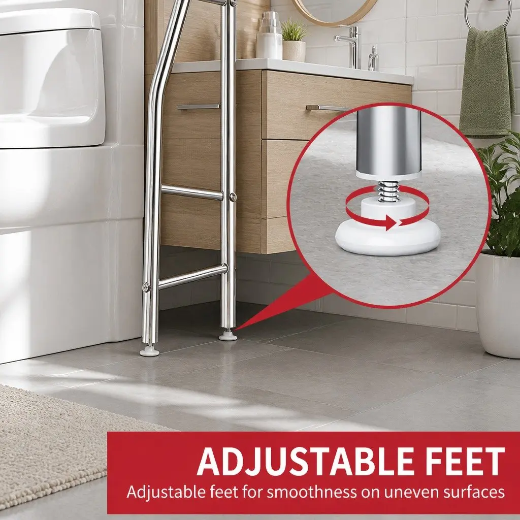 Toilet Storage Shelf 110x48x25cm Stainless Steel Single Tier Bathroom Organiser