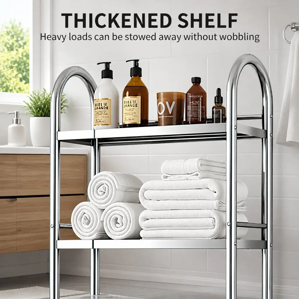Over Toilet Storage Rack 2-Tier Stainless Steel Organizer Bathroom Shelf Unit