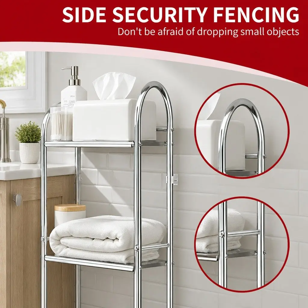 Over Toilet Storage Rack 2-Tier Stainless Steel Organizer Bathroom Shelf Unit