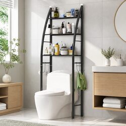 Over Toilet Bathroom Storage Rack 3 Layers Laundry Shelving Unit with Hook