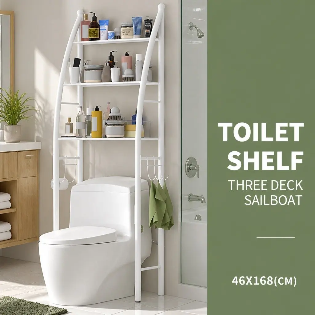 Over Washing Machine Storage Rack 3 Layer Shelves Waterproof Metal Bathroom Organiser