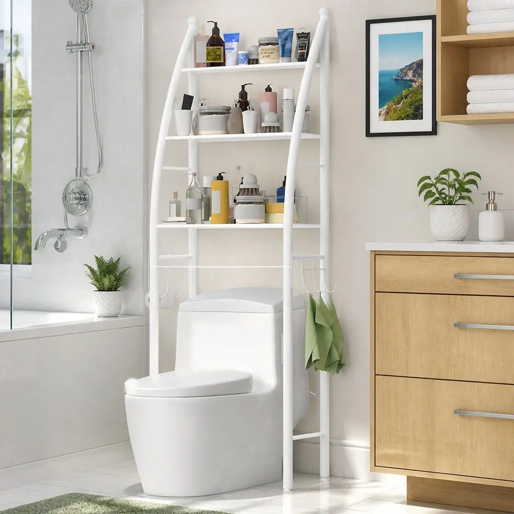 Over Washing Machine Storage Rack 3 Layer Shelves Waterproof Metal Bathroom Organiser