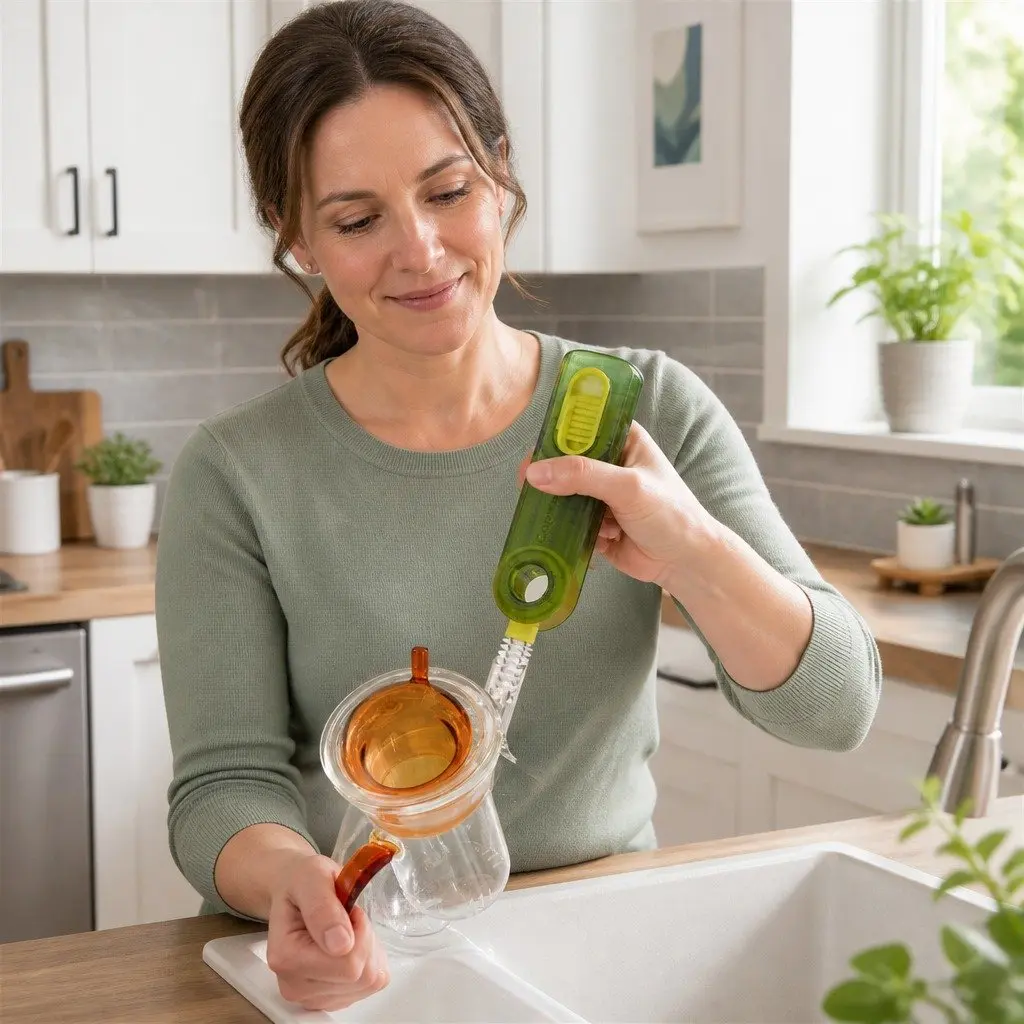 Cup Cleaning Brush 3 Piece Multi-Purpose Tool Set for Bottles Sinks and Hard-to-Reach Areas