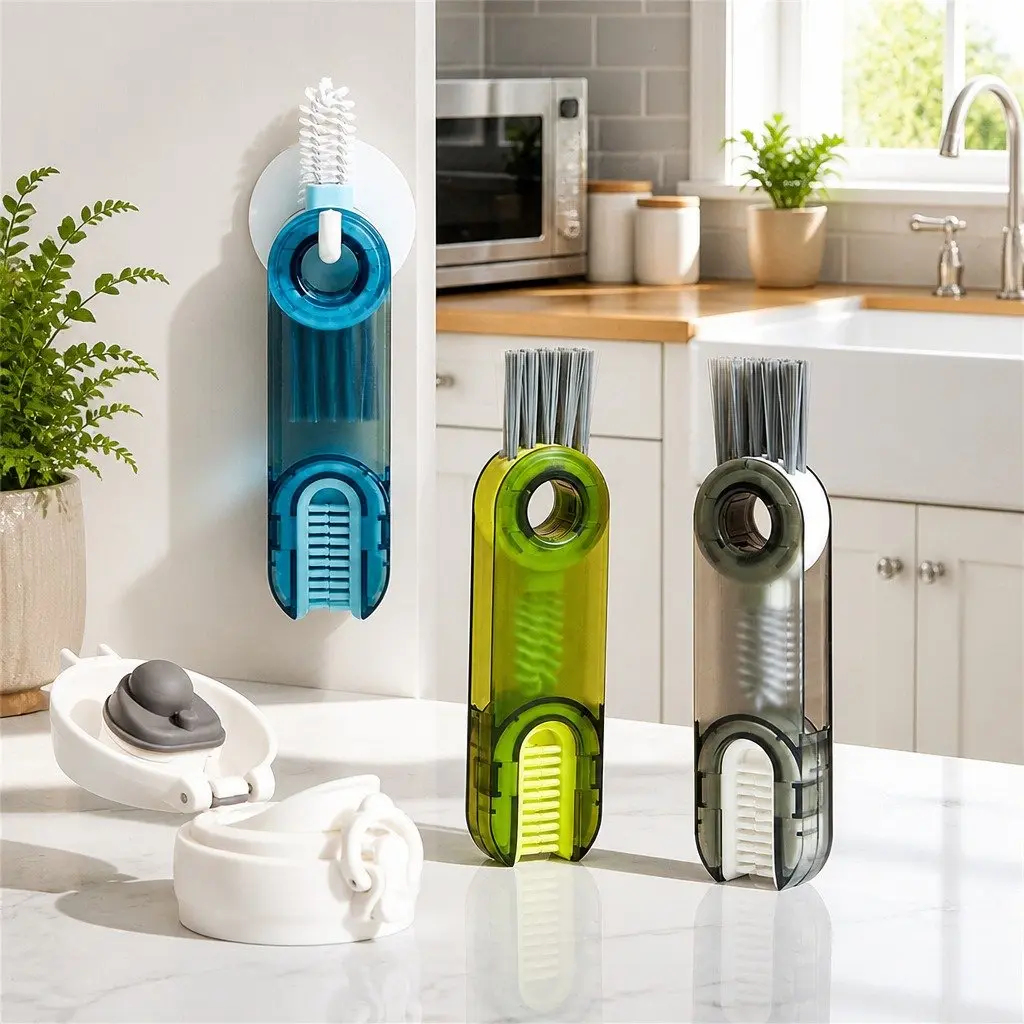 Cup Cleaning Brush 3 Piece Multi-Purpose Tool Set for Bottles Sinks and Hard-to-Reach Areas