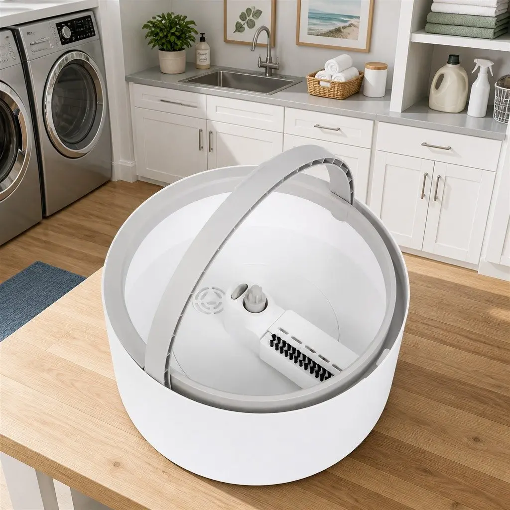 Flat Mop 102cm Rotary Hand-Wash-Free Sewage Separation Cleaning Grey White