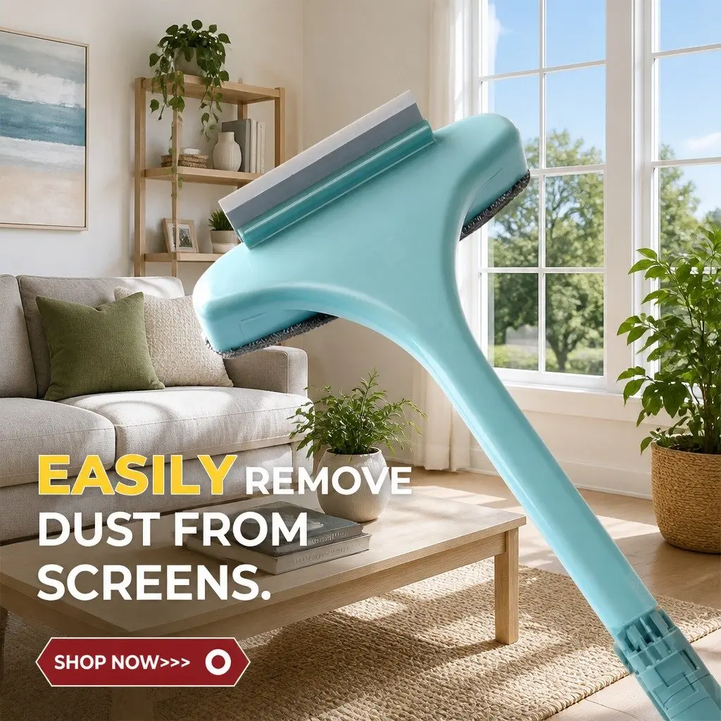 Double Sided Window Cleaning Brush Multifunctional Tool Widen Brush Head for Quick Cleaning
