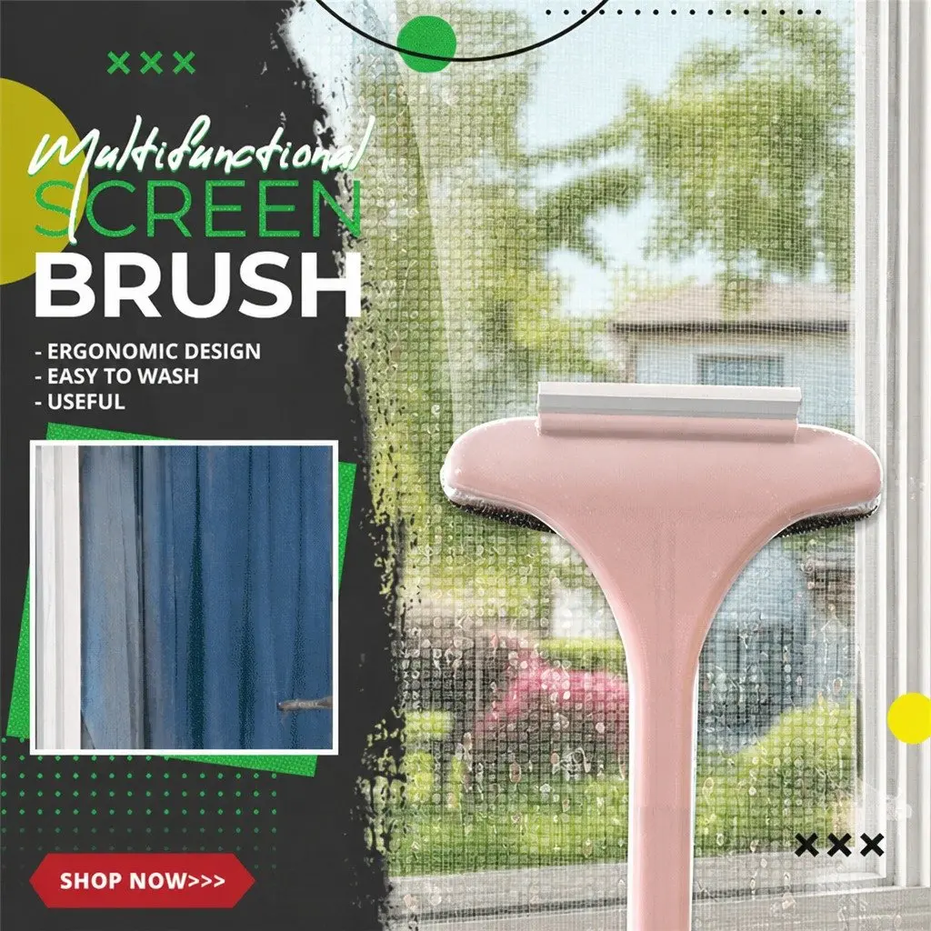 Double Sided Window Cleaning Brush Multifunctional Tool Widen Brush Head for Quick Cleaning