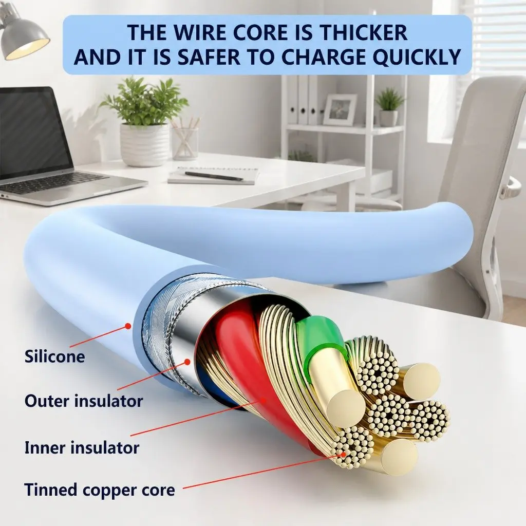 66W Fast Charging 1.8m Three-In-One Data Cable Elbow Liquid Silicone Green