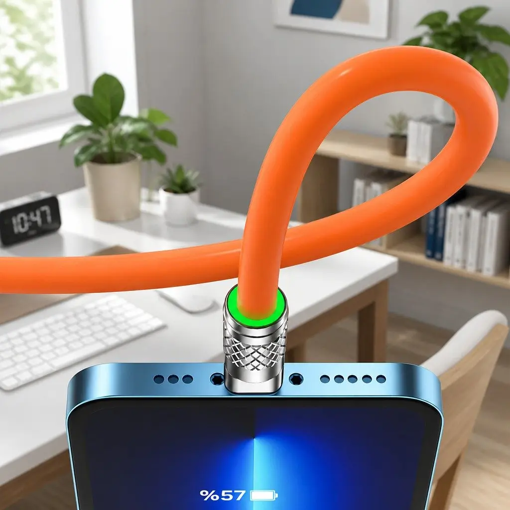 120W Fast Charging Cable Three-In-One Data Line Yellow