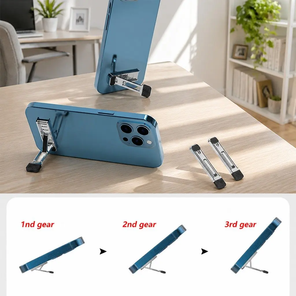 Portable Folding Metal Phone Holder Multi-Function Adjustable Mobile Stand