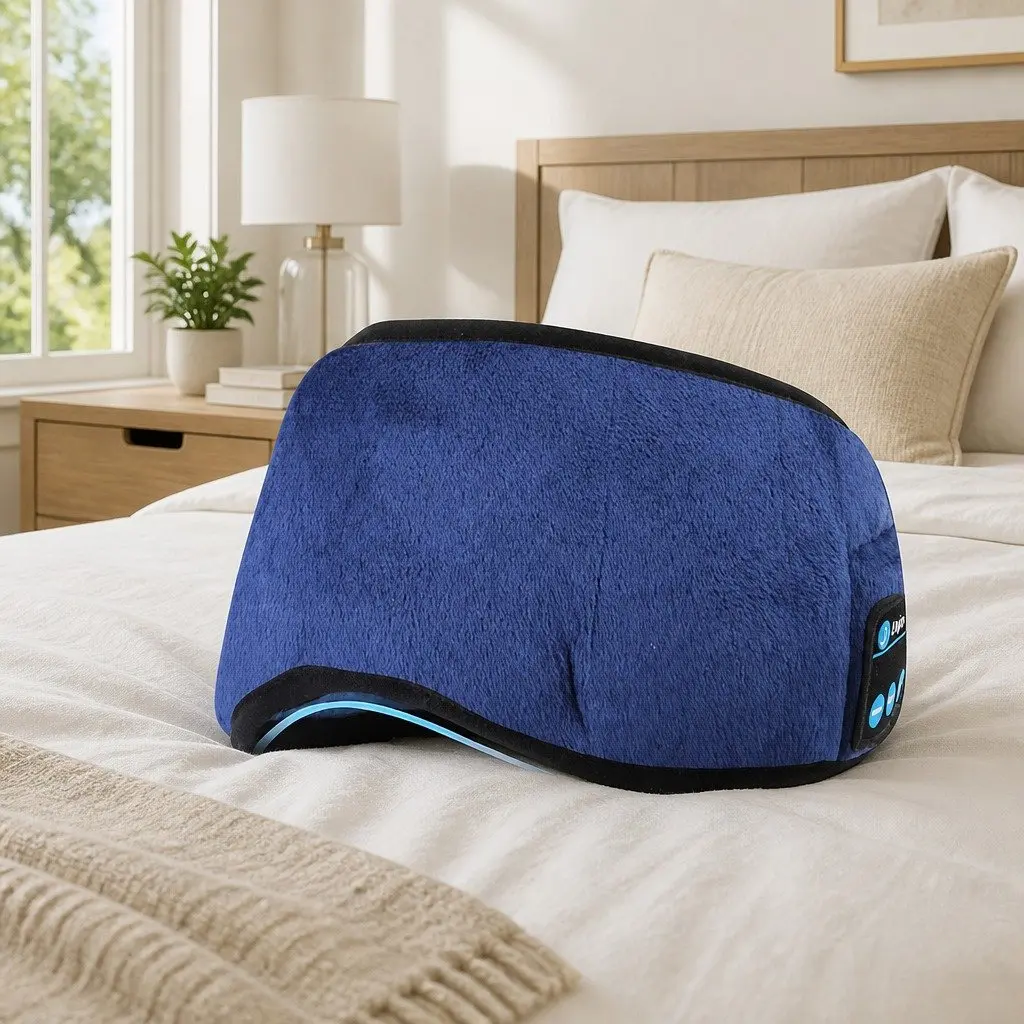 Bluetooth 5.0 Wireless Stereo Sleep Eye Mask Headphones for Music and Rest