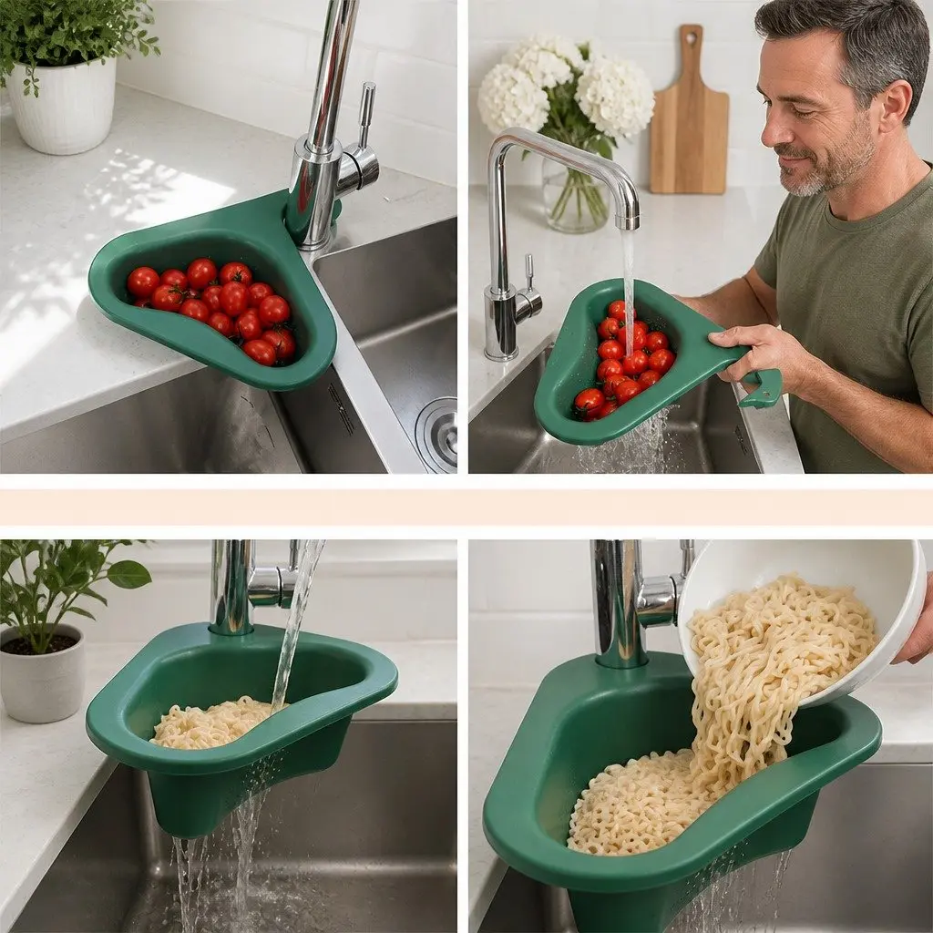 Non-Perforated Fruit Vegetable Basket Drainage Dang Type Dry Wet Separation