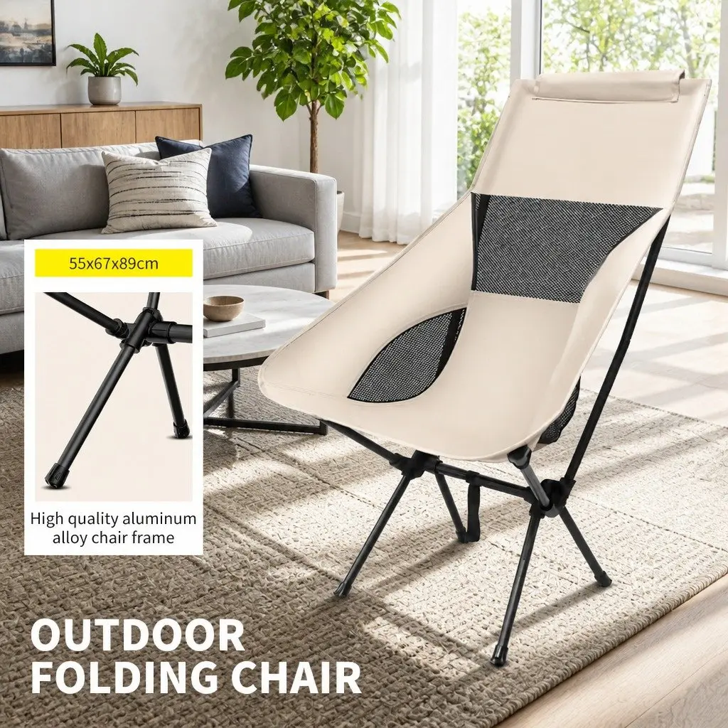 Foldable Moon Chair Lightweight Portable Outdoor Camping Fishing Seat