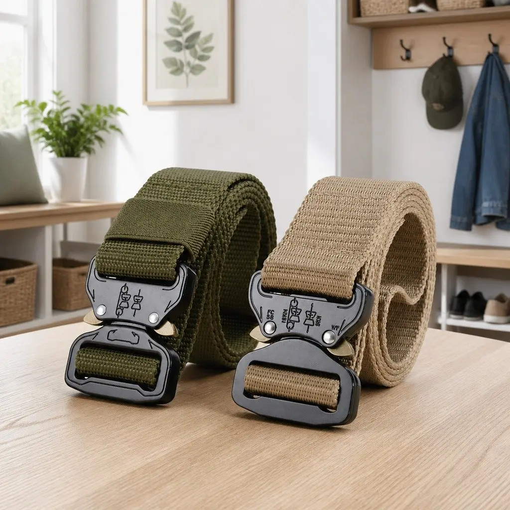 Men's Tactical Outdoor Belt 120cm Nylon Military Training Webbing Strap Green