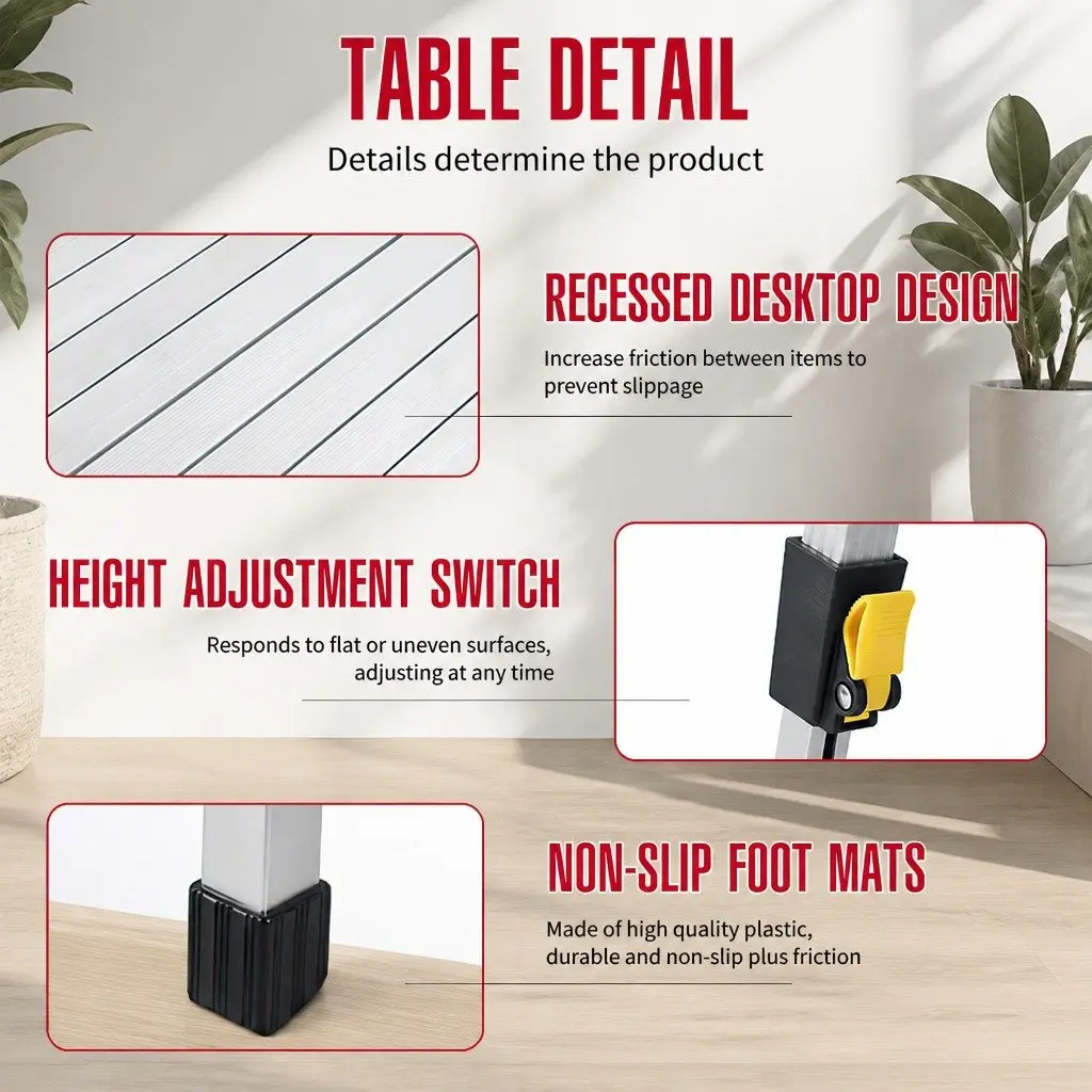 Folding Camping Picnic Table Outdoor Portable Desk Lifting Chicken Roll Storage