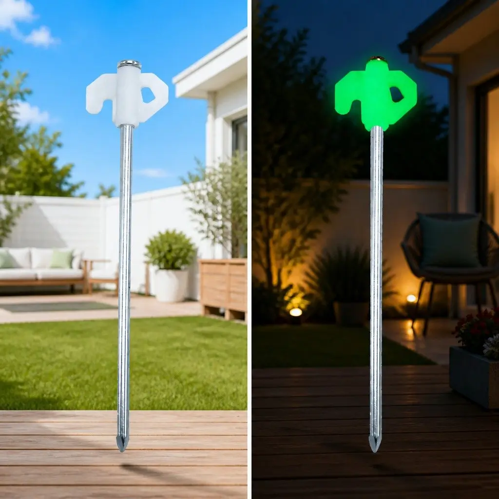 Outdoor Camping Tent Windproof Reinforced Steel Pegs Luminous 20cm Tent Nails