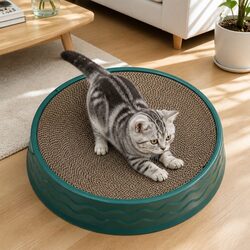 Round Corrugated Paper Cat Claw Plate Scratch Toy Replaceable Wear-Resistant Pet
