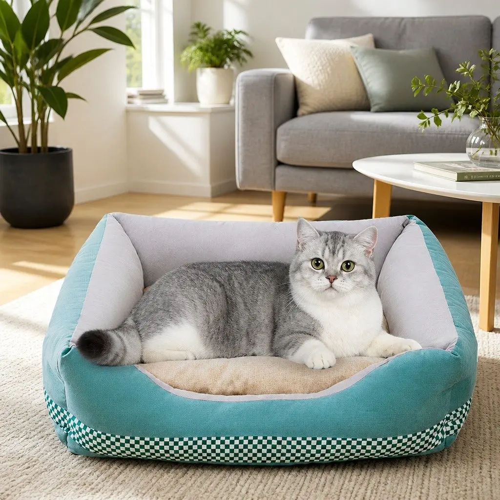Dog Bed Large Soft Warm Breathable Moisture-proof Detachable Washable Mat
