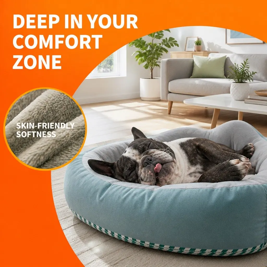 Dog Bed Large Soft Warm Breathable Moisture-proof Detachable Washable Mat