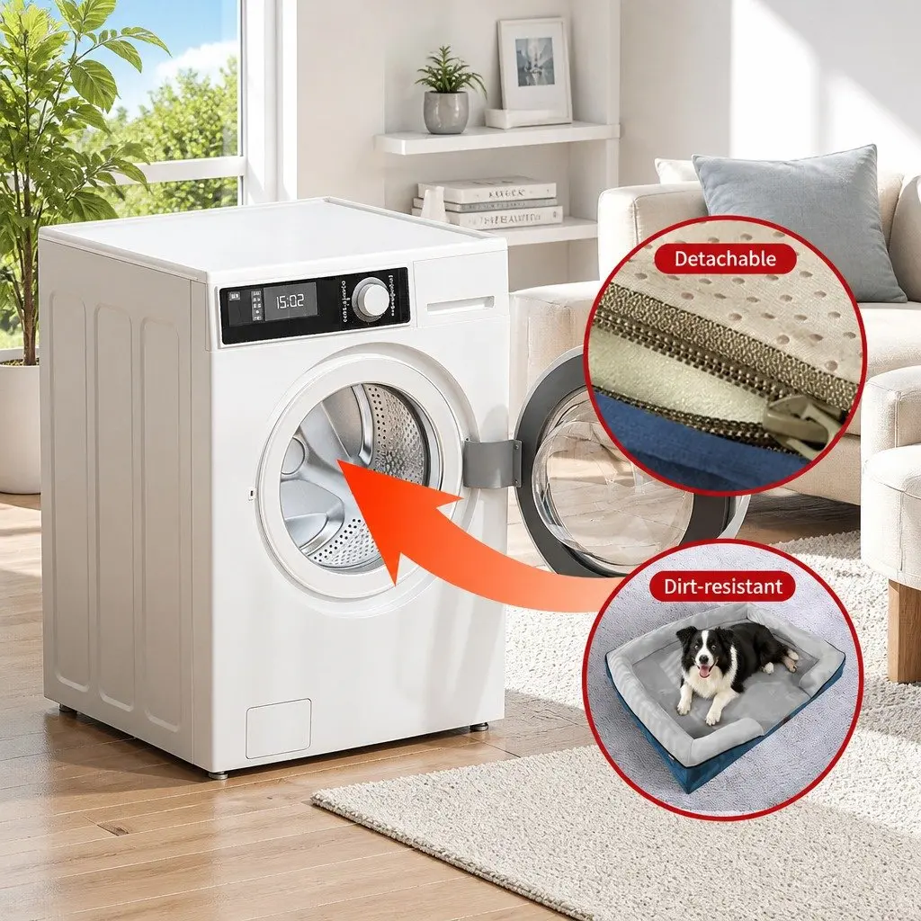 Large Dog Bed XL Size Thickened Sponge Cushion Three Sided Support