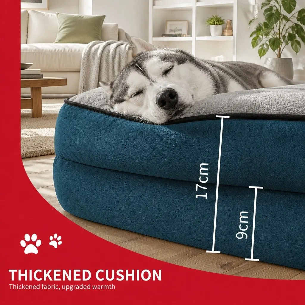 Large Dog Bed XL Size Thickened Sponge Cushion Three Sided Support